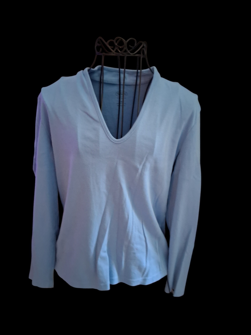 Talbots Women’s Light Blue V-Neck Long Sleeve Top